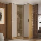Guarda Roupa de Canto Obliquo Reflecta 3 Portas MDF Altezza Clean Belmax Cor:Branco