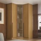 Guarda Roupa de Canto Obliquo Reflecta 3 Portas MDF Altezza Trend Belmax Cor:Branco