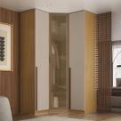Guarda Roupa de Canto Obliquo Reflecta 3 Portas MDF Altezza Trend Belmax Cor:Branco
