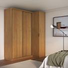 Guarda Roupa de Canto Porta de Correr 3 Portas MDF Altezza Clean Belmax