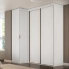 Guarda Roupa de Canto Porta de Correr 3 Portas MDF Spacios Belmax