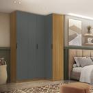 Guarda-Roupa de Canto Reto 100% MDF 4 Portas Altezza Clean