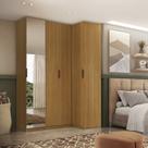 Guarda-Roupa de Canto Reto 100% MDF 4 Portas Espelho Altezza Clean