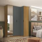 Guarda-Roupa de Canto Reto 100% MDF 4 Portas Espelho Altezza Clean
