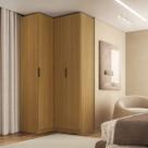 Guarda Roupa de Canto Reto 3 Portas MDF Altezza Clean Belmax