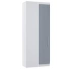 Guarda Roupa De Canto Reto 90cm 1 Pt Alpes Luciane Móveis Branco Pf-grey Sky Pf