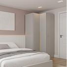 Guarda-Roupa de Canto Reto Modular 95cm com Portas e Cabideiros Jade CabeCasa MadeiraMadeira Cinza Urbano