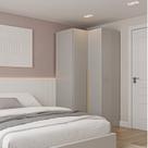 Guarda-roupa de Canto Reto Modular 95cm com Portas e Cabideiros Jade CabeCasa MadeiraOriginals