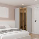 Guarda Roupa de Canto Reto Modular 95cm Porta Reflecta e Cabideiros Jade CabeCasa MadeiraOriginals Cinza Urbano Guarda Roupa de Canto Reto Modular 95cm Porta Reflecta e Cabideiros Jade CabeCasa MadeiraOriginals Cinza Urbano