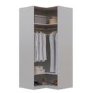 Guarda-roupa de Canto Reto Modular 95cm sem Portas com Cabideiros Jade Cabecasa Madeiramadeira Cinza Urbano