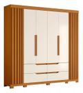 Guarda Roupa De Casal 6 Portas 4 Gavetas 240cm Doble Cinamomo/Off White - Albatroz