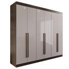 Guarda Roupa de Casal com 4 Gavetas e 6 Portas de Bater 100 MDF em Chapa de 15mm com 4 Cabideiros Pintura UV A 230 X L 219 X C 52 Cm Grécia