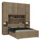 Guarda-roupa de Casal com Cama Bau Queen Size Embutida 1220 Castanho