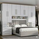 Guarda-roupa de Casal com espaço para cama Box Padrão 1223S Branco