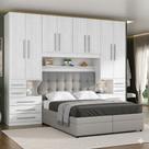 Guarda-roupa de Casal com espaço para cama Box Queen Size 1223SQ Carvalho Claro