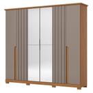 Guarda Roupa de Casal com Espelho 06 Portas 06 Gavetas Napoli D308 Cinamomo Avelã - Henn
