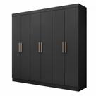 Guarda Roupa de Casal Paris 6 Portas MDP Preto Fosco Maxel Guarda Roupa de Casal Paris 6 Portas MDP Preto Fosco Maxel