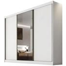 Guarda Roupa Diamond Casal com Espelho 3 Portas 8 Gavetas Novo Horizonte Cor Branco Guarda Roupa Diamond Casal com Espelho 3 Portas 8 Gavetas Novo Horizonte Cor Branco