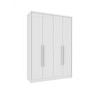 Guarda Roupa Dinamarca 4 Portas Bater 3 Gavetas Neve MDF-MDP Pintura UV