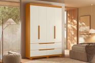 Guarda Roupa Doble 4 Portas e 4 Gavetas - Cinamomo Off White - Albatroz