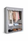 Guarda Roupa Dobrável Portátil 165cm Armário Organizador Tecido Repelente Água Zíper Cabideiro Prateleiras Closet Quarto