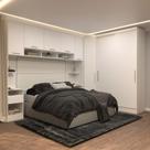 Guarda Roupa Dormitório Modulado Alpes Casal 1,38 m Canto c/ 2 Portas de Correr - Branco - Luciane M01