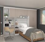 Guarda Roupa Dormitório Modulado Alpes Solteiro Bancada de Estudo - Roupeiro Luciane M05