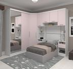 Guarda Roupa Dormitório Modulado Alpes Solteiro Espelho Porta Correr - Luciane M01E