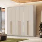 Guarda-Roupa Dubai com Maleiro interno 6 Portas 3 Gavetas Fendi 100% MDF - Vila Rica