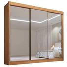 Guarda Roupa Dubai D Doro Casal Todo Espelhado 3 Portas 6 Gavetas Cor Cinamomo