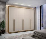 Guarda-Roupa Dubai Majestic 230cm MDF 6 Gavetas - Nature/Fendi Vila Rica