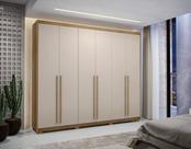 Guarda-Roupa Dubai Majestic 6 Portas 3 Gavetas Nature/Fendi - Vila Rica