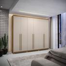 Guarda-roupa Dubai Majestic 6 Portas 6 Gavetas Com Maleiro Interno Nature/fendi 100% Mdf - Vila Rica Guarda-roupa Dubai Majestic 6 Portas 6 Gavetas Com Maleiro Interno Nature/fendi 100% Mdf - Vila Rica