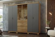 Guarda-Roupa Dubai Ouro 235cm MDF c/ Vidro Reflecta - Nature Alaca Vila Rica