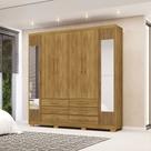 Guarda Roupa Dunas Casal 6 Portas de Bater 2 Com Espelhos 6 Gavetas MDF Nature G98 - Gran Belo