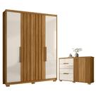 Guarda Roupa e Cômoda Dubai Ripado Frejió Off White