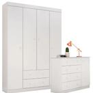Guarda Roupa E Cômoda Infantil Branco Phoenix Baby