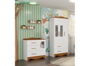Guarda roupa e cômoda Provençal Moveis Peroba Clara MDF