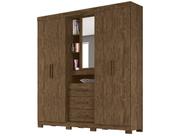 Guarda Roupa Eldorado 195cm 5 Portas Castanho Wood com Espelho Moval