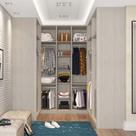 Guarda Roupa Em U Com 6 Gavetas, 5 Cabideiros Legno Crema