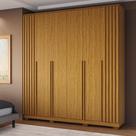 Guarda Roupa Emirados Casal 6 Portas Ripado 4 Gavetas 100% MDF - Linhamobilia