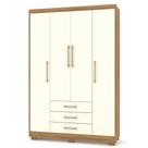 Guarda Roupa Espanha 4 Portas Nature Champanhe Vila Rica