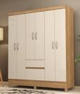Guarda Roupa FLASH 6 portas e 02 gavetas AMENDOA/OFF WHITE Guarda Roupa FLASH 6 portas e 02 gavetas AMENDOA/OFF WHITE