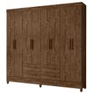Guarda Roupa Florida 204cm 8 Portas Castanho Wood Moval