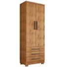 Guarda Roupa Floripa Solteiro 2 Portas 3 Gavetas Rud Rack Cor Cedro