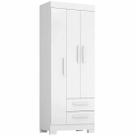 Guarda Roupa Fortaleza 3 Portas 2 Gavetas Solteiro Atualle Cor Branco
