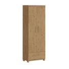 Guarda-roupa França 2 Portas 1 Gavetas Amêndoa