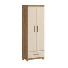Guarda-Roupa França 2 portas 1 gavetas Amêndoa Off White