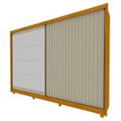 Guarda Roupa Grande Apolo Ripado Com Espelho 2 Portas 278cm Gelius Naturale/Off White