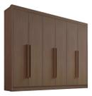Guarda-roupa Grande Casal New Athos 100% Mdf Castanho Ddoro